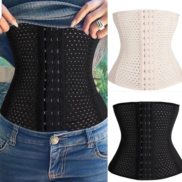 Other - 2 pcs Beige Top Quality!! 4 Spiral Steel boned Waist Training